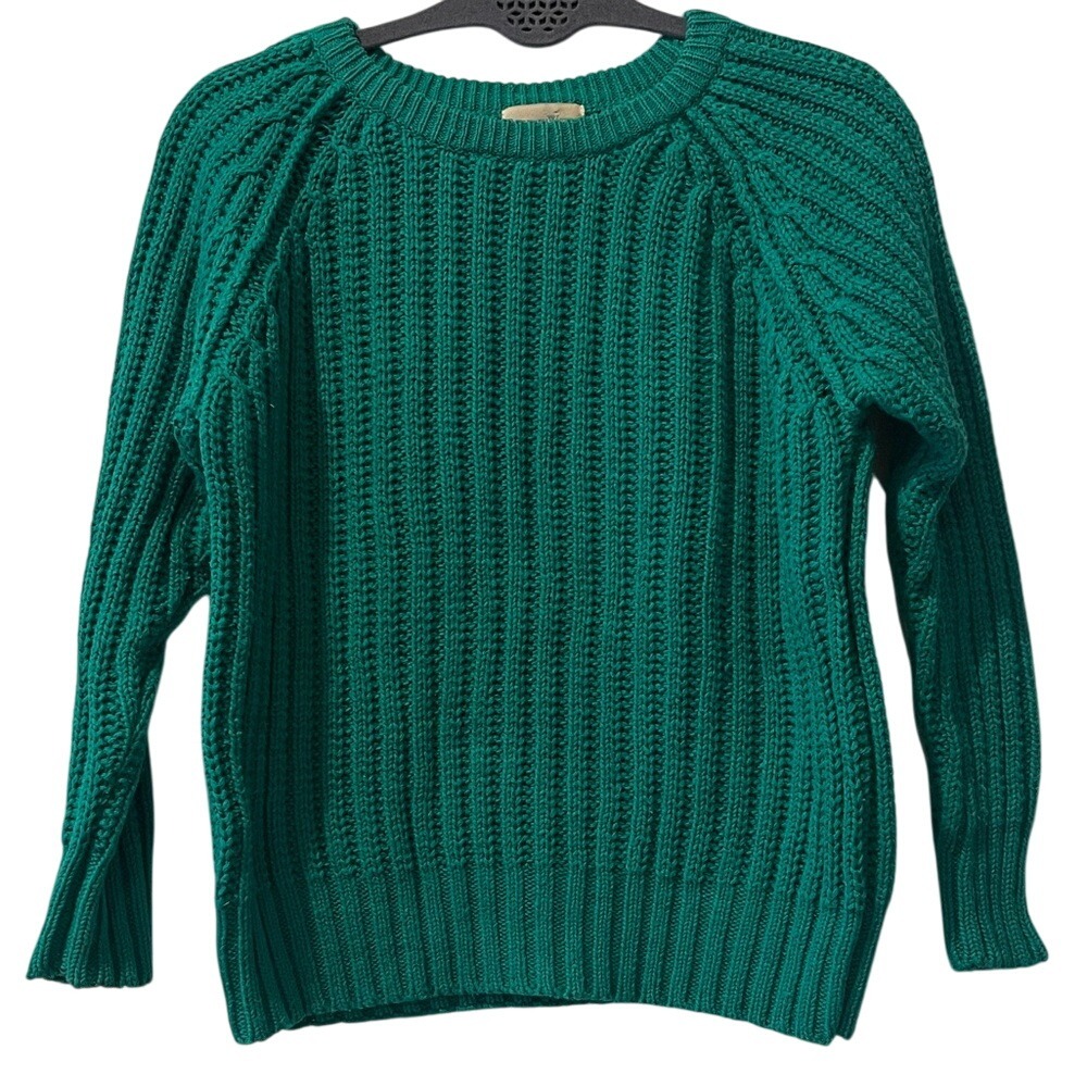 Boundary Waters Vintage‎ 80's Green Cable Knit Sweater M